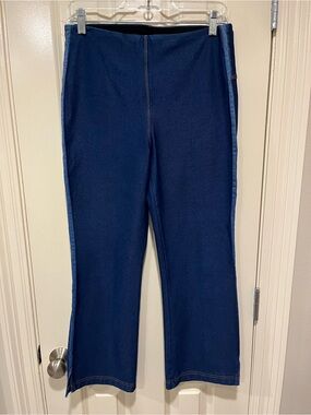 Lysse Pull-On Wide Leg cropped Jeans, medium dark denim.